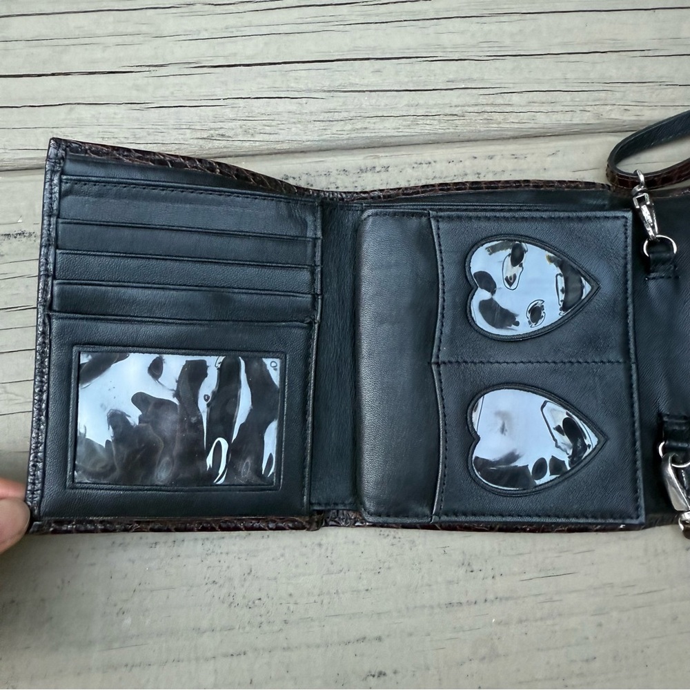 Brighton Black and Brown Leather Crossbody Wallet - Picture 9 of 15